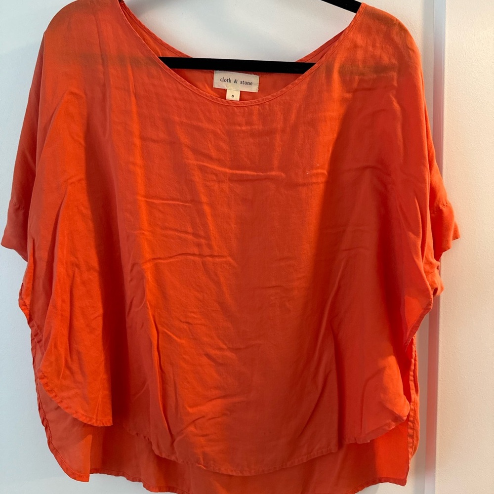 Cloth & Stone Orange Oversized Dolman Sleeve Top